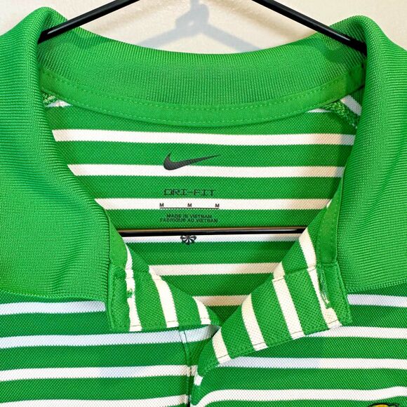 Nike Dri-Fit Oregon Ducks Green Stripe Polo Womens Medium - Picture 2 of 4